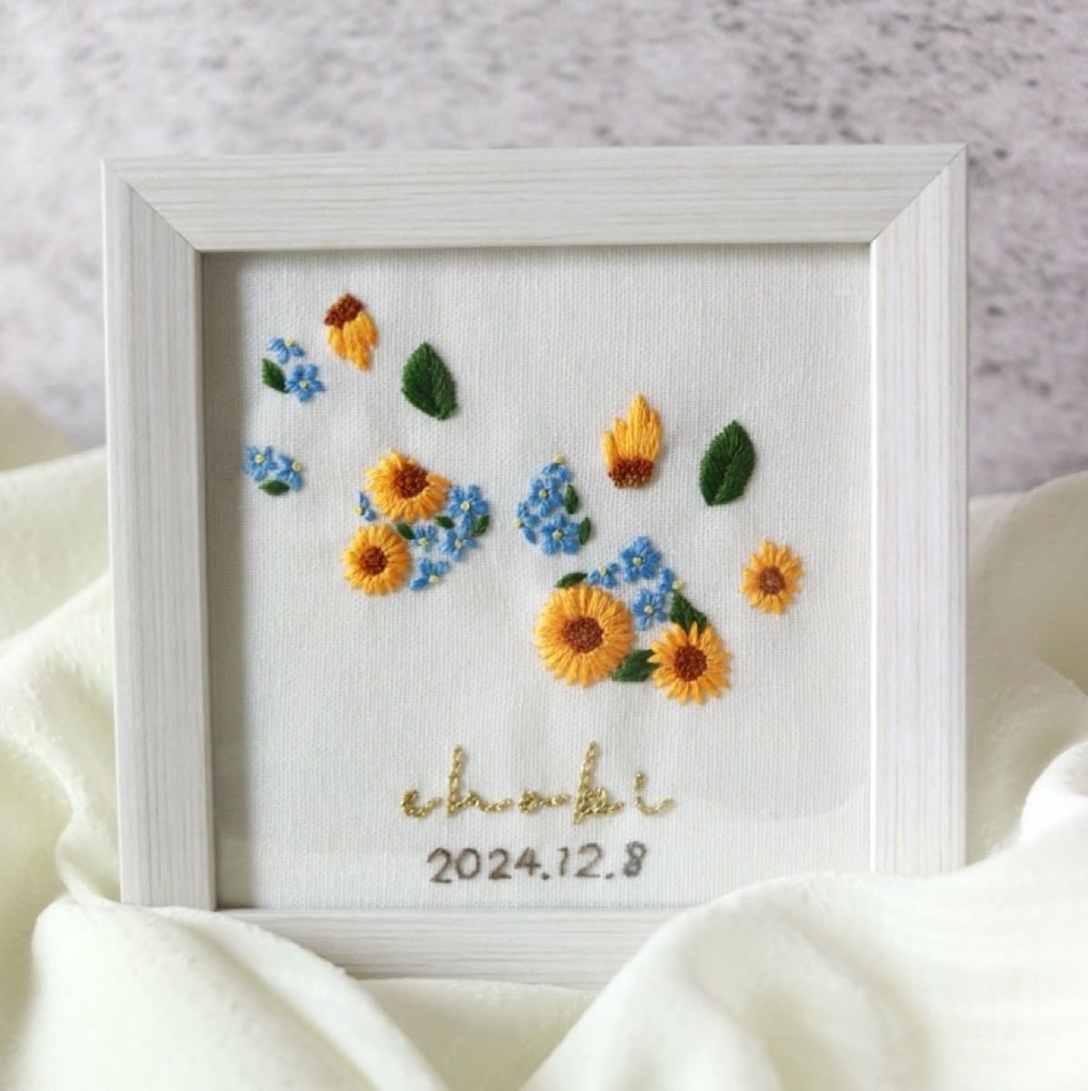 ペット足形刺繍